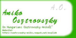 aniko osztrovszky business card